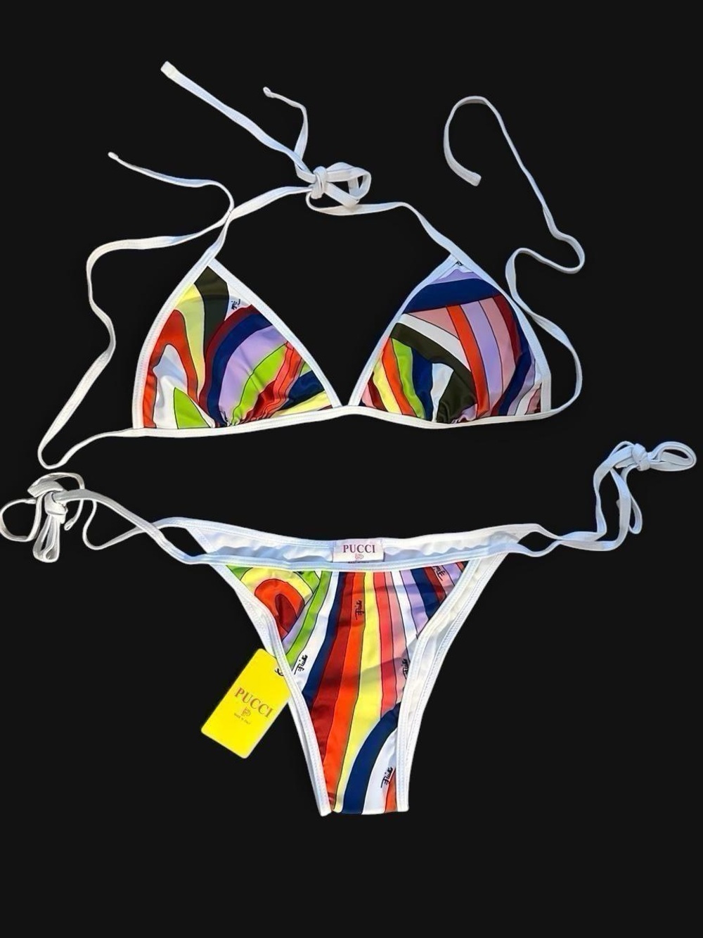 Pucci Inspired Multicolor Bikini with Matching Scarf Included